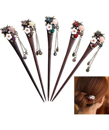 Frcolor Wooden Hair Pin Chinese Hair Sticks with Tassel Retro for Women Hair Styling Colorful - Buy Online on GoSupps.com