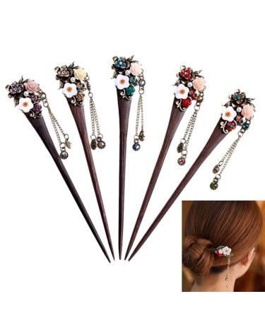 Frcolor Wooden Chinese Hair Sticks with Tassel | Retro Blue Hair Accessories for Women | Stylish Hair Styling Tools - Buy Online on GoSupps.com