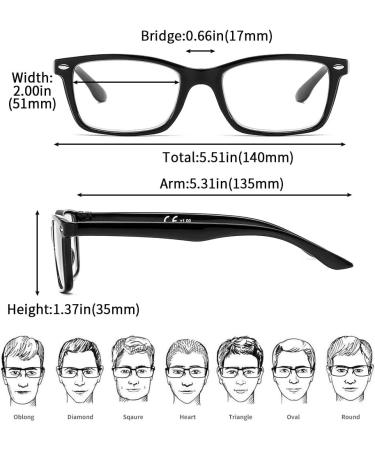 Suertree 2.0X Spring Hinge Reading Glasses - 3 Pack Optical Aid for Men & Women - BM151 Diopter Visual Help - Buy Online on GoSupps.com
