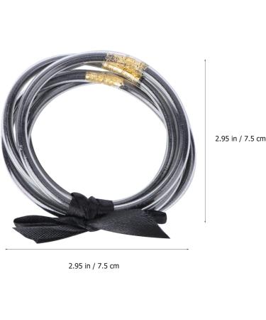 Operitacx 1pc Ribbon Glitter Bracelet Jelly Bangle Bracelet Glitter Jelly Bangles Glitter Filled Bangles Christmas Bracelet Bracelets for Man Simple Bangle Child Yiwu Purple Resin Gorgeous Black 7.5x7.5cm - Buy Online on GoSupps.com