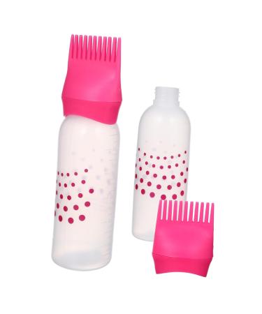 Lot De 2 Bouteilles De Teinture Pour Cheveux 250 Ml Avec Peigne Applicateur Rose Pour Salon Coiffure Maison Gradu es Plastique Solide