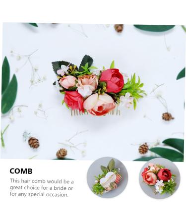 DOITOOL 1pc Wedding Hair Accessories Flower Hair Silver Hair Beads Hair Accessories for Prom Flower Decor Prom Headpiece Wedding Hair Wreath Tuck Comb Bride Bud Hair Comb Simulated Leaves - Buy Online on GoSupps.com