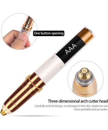Automatic Eyebrow Repair Mini Scraping Eyebrow Knife Cute Eyebrow Trimmer for Personal Care Gold 1 Piece - Buy Online on GoSupps.com