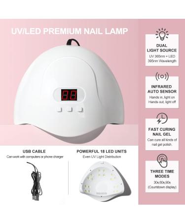 PEACECOLOR 36W UV Nail Drying Lamp Professional Fast Drying 36 LEDs 3 Timers for Sock-off Gel Nail Polish and Varnish - Buy Online on GoSupps.com