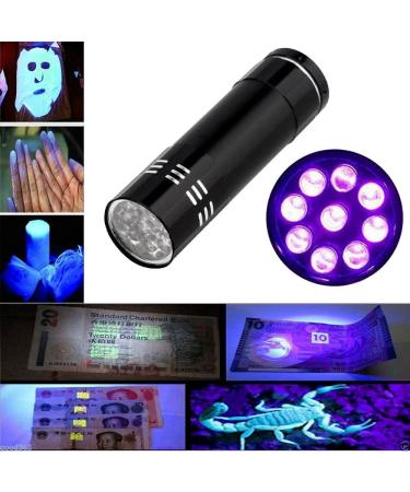 A N K UV Torch 87MM L 9LED Torch 395 NM Black Flashlight Powerful UV Light Pets Urine Detector 26MM Ultraviolet Light 3 x AAA Portable Battery Cat Bed Dog Bed Pet Bed Dry Urine Detector. - Buy Online on GoSupps.com