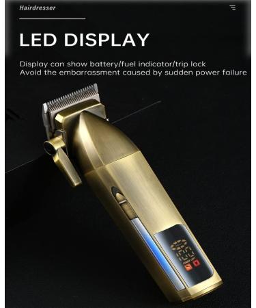 Hair Clippers for Men Retro Rechargeable Hair Clipper LCD Digital Display Oil Head Clipper Hair Salon Hair Clipper Trimmer Brass - Buy Online on GoSupps.com