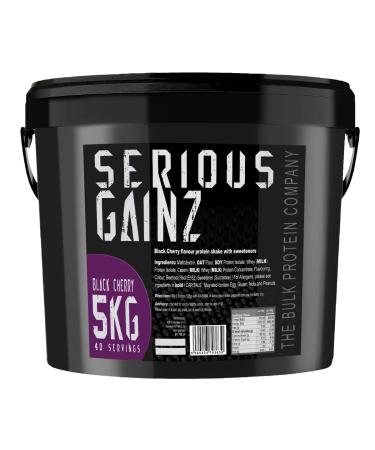 The Bulk Protein Company SERIOUS GAINZ - Whey Protein Powder - Weight Gain Mass Gainer - 30g Protein Powders (Black Cherry 5kg) Cherry 5 kg (Pack of 1)