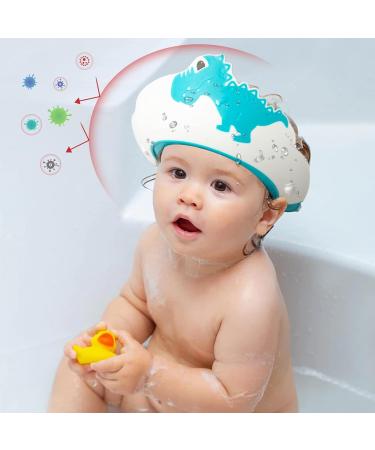 Funupup Adjustable Dinosaur Shower Hood for Kids | Baby Hair Wash Shield Visor for Eyes & Ears - Blue - Buy Online on GoSupps.com