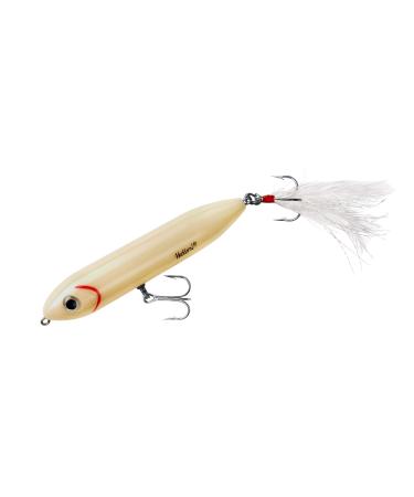 Heddon Super Spook Topwater Fishing Lure for Saltwater and Freshwater Bone - Feather Dressed Feather Super Spook Jr (1/2 oz)