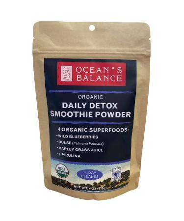 Ocean's Balance Detox Smoothie Powder w/Organic Blueberry Powder  Spirulina  Atlantic Dulse Seaweed & Barley Grass Juice Powder   Easily Digested Smoothie Powder for 14-day Detox Cleanse (4 oz)
