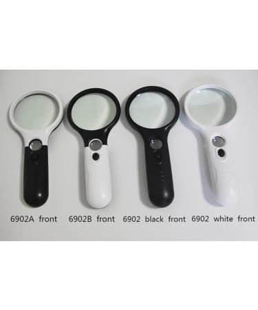Double Lens with 3 LED Lights Racket Handheld high Power Reading Plastic Magnifying Glass with Lights 6902white free - Buy Online on GoSupps.com