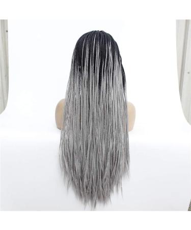 Shop Gradient Long Straight Front Lace Wig with Braids - International Shipping Available - Buy Online on GoSupps.com