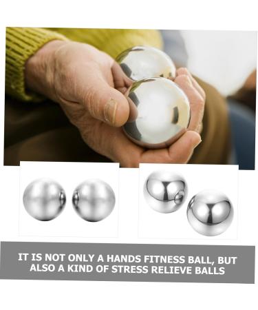 Lurrose Stainless Steel Stress Balls | 2-Piece Hand Massage Devices | Fitness & Health Balls for Relaxation & Exercise - Buy Online on GoSupps.com