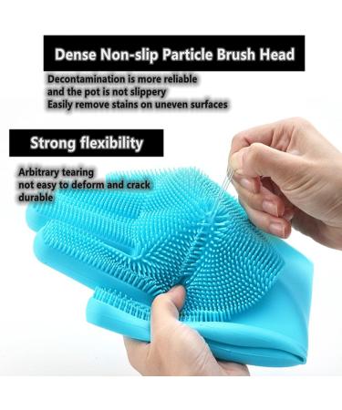 Dishwashing Gloves Silicone Multifunctional Reusable Housework Gloves Thick Heat Insulation Cleaning Magic Kitchen Gloves with Sponge Scrubbers for Washing Bathroom Kitchen Car and More (Blue) - Buy Online on GoSupps.com