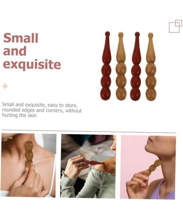 Beaupretty 4-Piece Pearl Massage Stick & Roller Set | Wooden Acupuncture Massage Tools for Body Relaxation | Red Pearl & Fragrant Wood Accessories - Buy Online on GoSupps.com