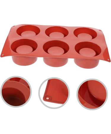 HOMSFOU 4pcs Baking Mold Silicone Muffin pan Silicone Donut Mousse Cake Trays Christmas Candy Round Shaped Silicone ice Cream Mold Cake Making molds Silica Gel Baking Cup Aromatherapy 29.5X18.5X5cmx4pcs Dark Redx4pcs - Buy Online on GoSupps.com