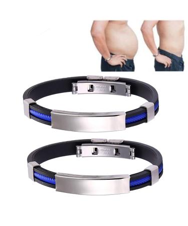 Cridano Therapeutic Lympunclog Titanium Wristband Ion Therapeutic Lympunclog Titanium Wristband - Wristband Lympunclog (2PCS Blue) 8.3in or About 21cm Stainless Steel