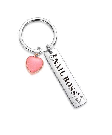 ZNOSVEI Nail Artist Keychain Nail Technician Gift Best Friend Jewelry Sister Gift Manicurist Jewelry Nail Artist Keychain Standard