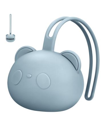 Airfish silicone pacifier box BPA-free baby bear pacifier bag silicone shell for baby travel locks pacifier storage box pacifier holder for girls young blue - Buy Online on GoSupps.com