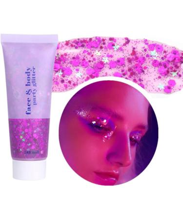 Holographic Purple Body Glitter Gel - Long Lasting Chunky Sequins for Singer Concerts & Festivals - 52g - Buy Online on GoSupps.com