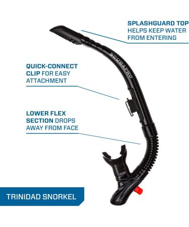 Scubapro Trinidad Adult Diving Mask/Snorkel Combo - Black | Top Quality Gear - Buy Online on GoSupps.com