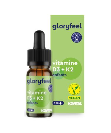 Vitamin D3+K2 Drops for Children from 4 Years, 10 Months Supply, Vitamin D 500 IU Liquid Form & 25µg Vitamin K, No Additives, Lab Tested, 100% Natural