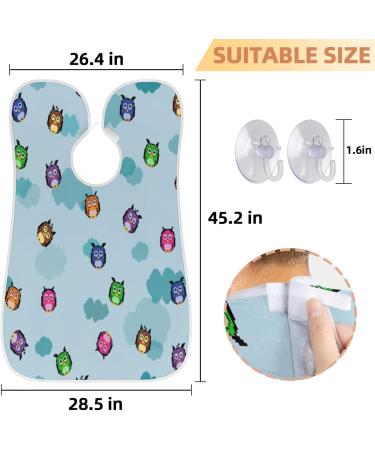 Beard Bib Apron for Men | Waterproof Hair Catcher Cape for Easy Trimming & Grooming | Owl Design - Buy Online on GoSupps.com