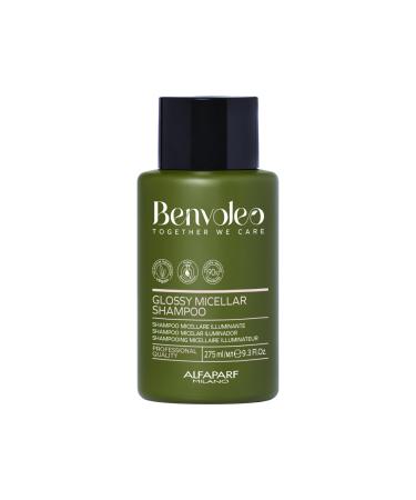 Alfaparf Milano Benvoleo Glossy Micellar Shampoo for Dull Hair - Clean Vegan Sustainable Hair Care - Sulfate Free Shampoo - Adds Shine and Softness - Natural Ingredients - 9.3 FL. Oz.