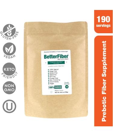 100% Generic Equivalent BetterFiber Prebiotic Fiber Supplement - Non-GMO, Gluten-Free, Vegan - 25.6oz/760g (190 Servings) - Buy Online on GoSupps.com