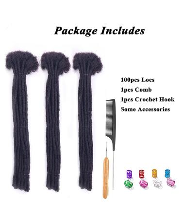JISHENG Dreadlocks Extensions 14 Inch 100% Remy Human Hair Permanent Locs - 0.4cm Width - Buy Online on GoSupps.com