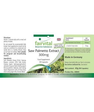 Fairvital | Dwarf Palm Extract 300mg - Contains Beta-Sitosterol 90 Capsules - Buy Online on GoSupps.com