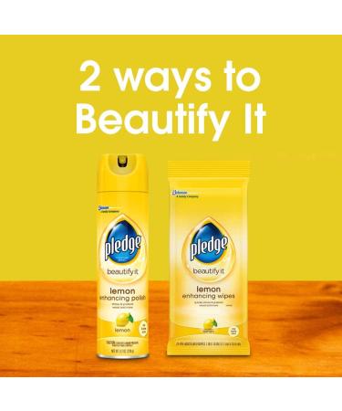 Pledge Multi-Surface Furniture Polish Spray - Lemon Scented - 9.7 oz (Pack of 3) - Works on Wood, Granite, and Leather - Shines and Protects - Buy Online on GoSupps.com
