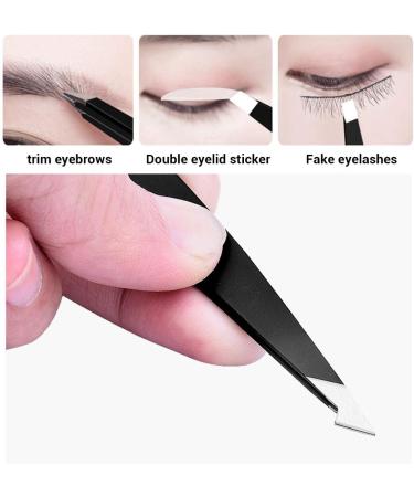 ZJchao Professional Eyebrow Tweezers Set (4PCS) with Travel Case for Men & Women - Perfect for Removing Ingrown & Face Hair - Buy Online on GoSupps.com