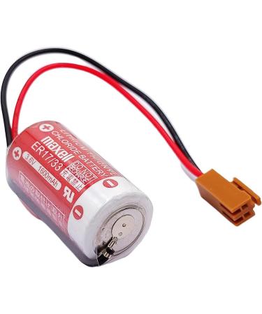 Buy Pack of 20 ER17/33 3.6V 1600mAh Non-Rechargeable Industrial Control Batteries with 2-Pin Brown Plug - Perfect for PLC & International Shipping - Buy Online on GoSupps.com