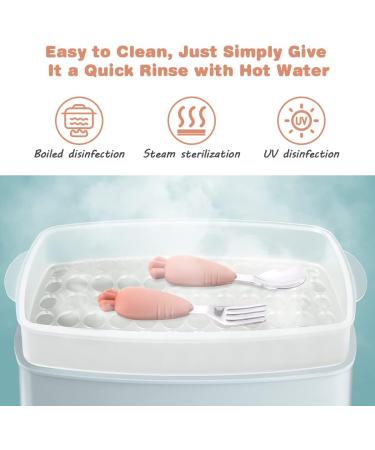 Vicloon Toddler Fork and Spoon Set - Stainless Steel Baby Utensils for Self Feeding - Pink-Orange - 4 Pcs - Buy Online on GoSupps.com