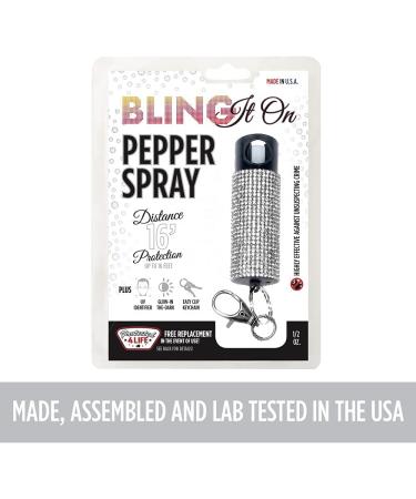 Guard Dog Bling-it-On Pepper Spray Key Holder - 16ft Range - Glitter White - Buy Online on GoSupps.com