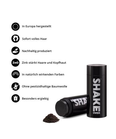 Shake Over Vegan Scatter Hair - Zinc-Enriched Compression Hair High-Quality Bulk Hair Made in Europe (30g Refill) - Gray - Buy Online on GoSupps.com