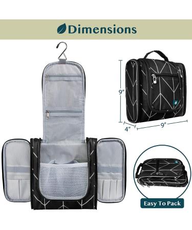 PAVILIA Medium Black Chevron Hanging Toiletry Bag - Travel Organizer for Toiletries, Cosmetics & Makeup - Buy Online on GoSupps.com