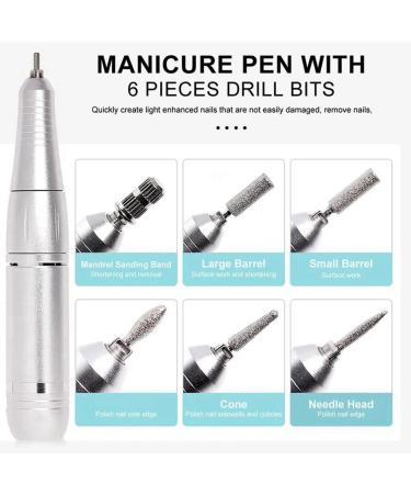 Marran 45000RPM Portable Electric Nail Drill Low Noise Rechargeable Nail Sander for Manicure Salon Tool White - Buy Online on GoSupps.com