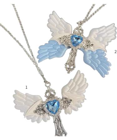 Oralgos Vintage Angel Wing Necklace - Handmade Gothic Crucifix Collar for Couples - Everyday Wear - Buy Online on GoSupps.com