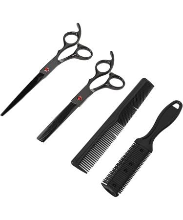 YAOGOHUA Hair Cutting Scissors Set with Straight Shear and Thinning Shear for Home Salon Barber - Buy Online on GoSupps.com