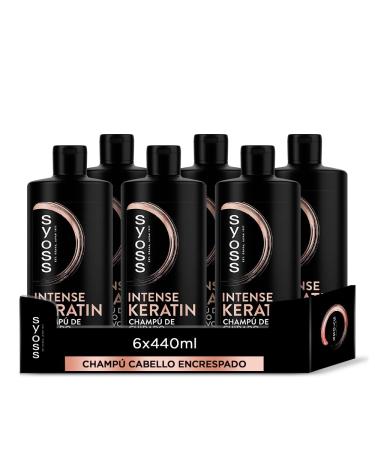 Syoss Syoss - Shampoo for frizzy and dry hair - Keratin - 6 x 440ml bottles - Controls frizz and deeply repairs - Hair looks like it just came from the salon