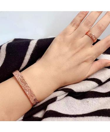 LONGRN Pure Copper Magnetic Ring & Bracelet - Adjustable Size for Women - Buy Online on GoSupps.com