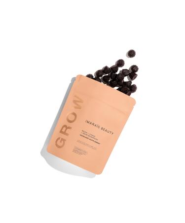 IMARA S Beauty Grow Haircare Gummy - Organic Functionable Mushrooms to Support Healthy Hair Growth & Nourish Scalp - Chaga Reishi Snow Mushroom - Blueberry Flavored Sugar-Free 60 Gummies