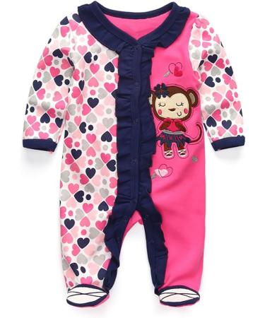 MAMIMAKA Baby Rompers Pajamas Cotton Jumpsuit 6-9 Months - Long Sleeve Footed Bodysuits for Boys and Girls - Two-Piece Sleepsuit Set - Buy Online on GoSupps.com