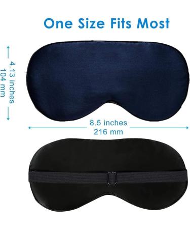 Silk Sleep Mask & Blindfold Soft Eye Mask with Adjustable Head Strap Deep Rest Eye Masks for Sleeping Night Eyeshade Eye Cover for Travel Shift Work & Meditation (Deep Blue) - Buy Online on GoSupps.com