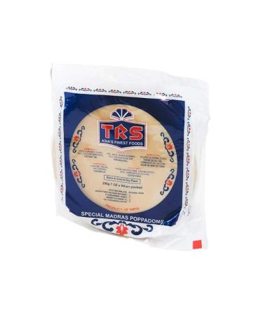 TRS TRS Madras Natural Papadum | Easy to Cook | Perfect Side Dish | Long Shelf Life | 200g Bag