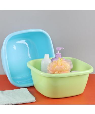Utiao 2 Pack Plastic Square Wash Basin 16 Quart Deep Dishpan Blue Green - Buy Online on GoSupps.com