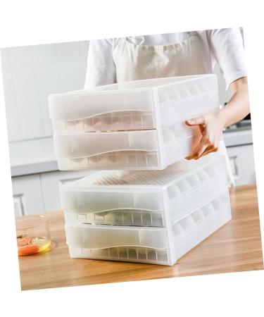 Hohopeti Serving Tray 2pcs Egg Storage Box Containers for Food Drawer Egg Container Kitchen Egg re-usable White 26x34x17cm - Buy Online on GoSupps.com