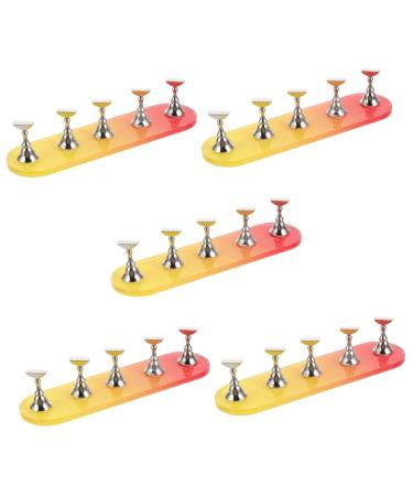 Beaupretty 5 Sets Nail Practice Holder Beauty Nail Holders Nail Holders for Nail Art Artificial Topiary Trees Portable Air Conditioners Press on Nail Kit Decor Magnetic Plastic Storage Box